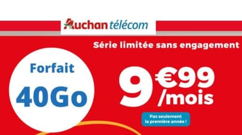 Forfait 40Go Auchan Telecom 9,99€ par mois