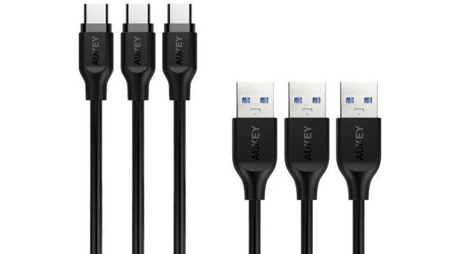 promo lot de 3 câbles USB C vers USB A 3.0 Aukey