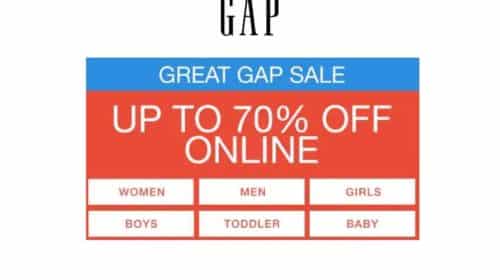 remise supplémentaire sur les soldes GAP