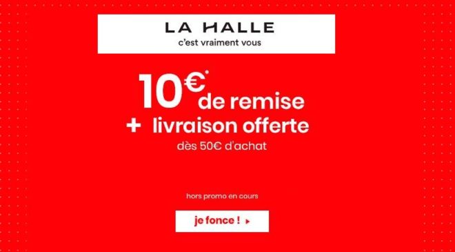 10€ de réduction sur le site de La Halle