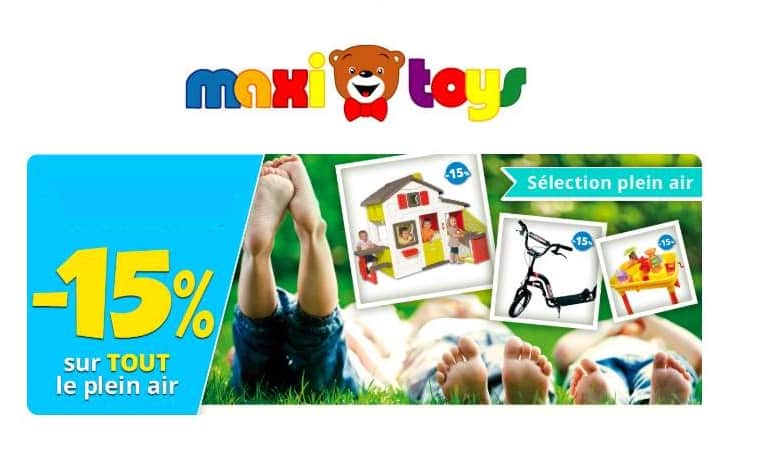 15% de remise sur les articles Plein air et jouets sportifs