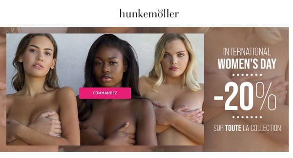 20% de remise sur hunkemöller pour la journée de la femme