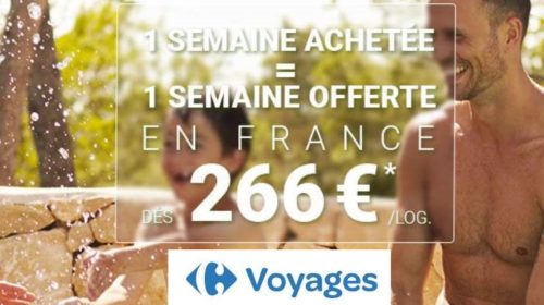 Carrefour voyages 1 semaine résidence ou camping achetée = 1 semaine offerte