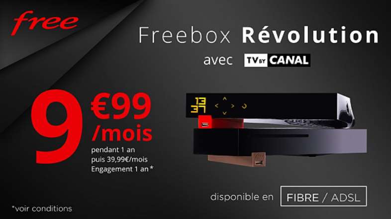 VP : Freebox Révolution avec TV by CANAL seulement 9,99€ au lieu de 39,99€