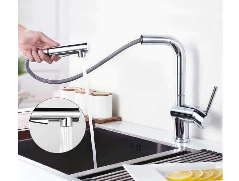 Mitigeur cuisine avec douchette extractible en promotion