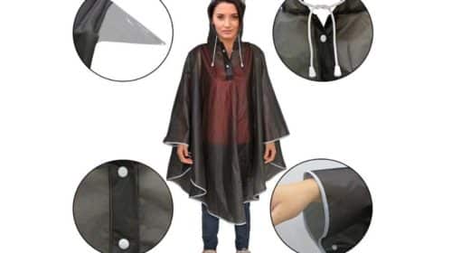 Poncho anti-pluie à capuche mixte Trehai