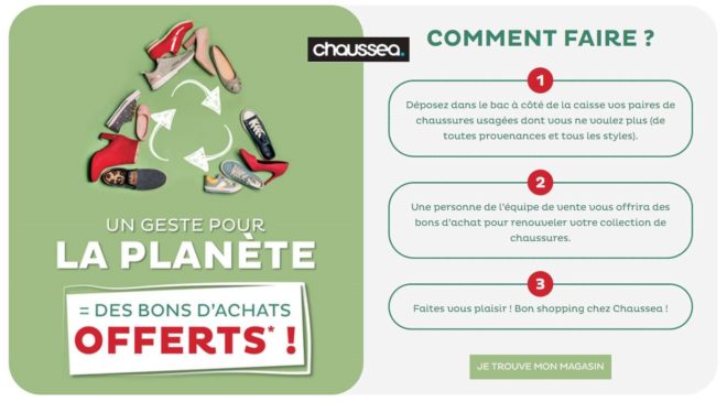 Ramenez vos vieilles chaussures chez Chaussea