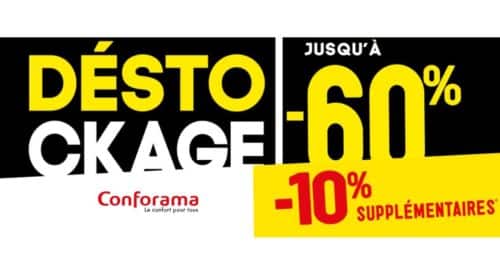 Remise supplémentaire sur le déstockage Conforama