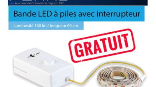 bande LED 60 cm adhésive à piles Lunartec gratuite sur Pearl