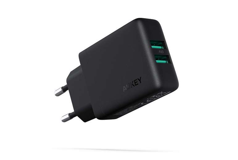 Promo 15,99€ le chargeur secteur USB 24W 2 ports (4.8A) AUKEY PA-U50