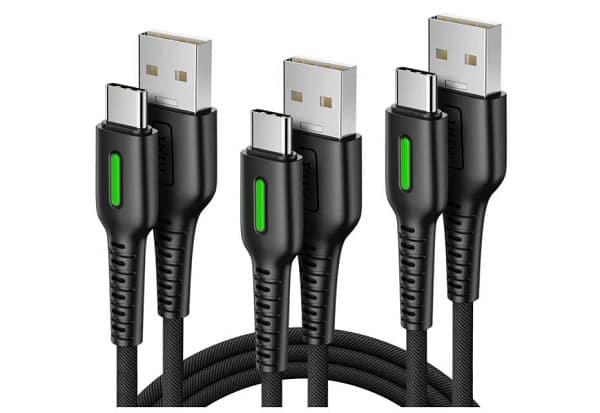 lot de 3 câbles tressés usb c vers usb qc3.0 iniu d3c 3p