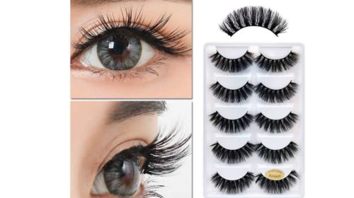 lot de 5 paires de faux cils 3D réutilisables Anself