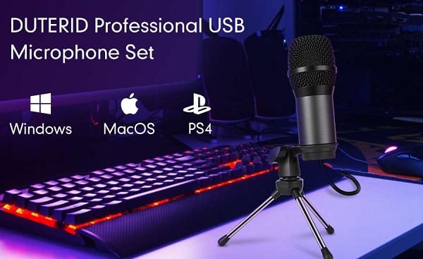 microphone filaire pro à condensateur avec trépied (usb)