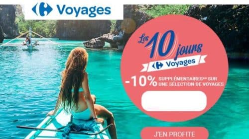 remise supplémentaire sur toutes les offres voyages Made by Carrefour Voyages