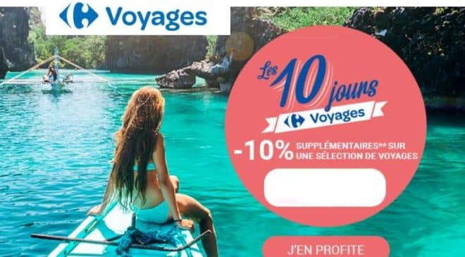 remise supplémentaire sur toutes les offres voyages Made by Carrefour Voyages