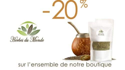 remise sur tous les produits du site Herbes du Monde