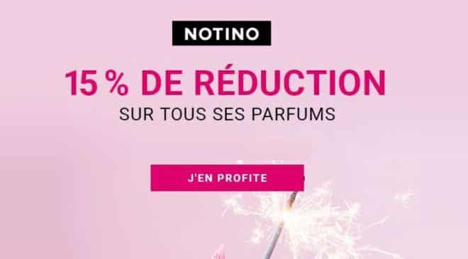 15% de remise sur tous les parfums vendus sur la parfumerie Notino
