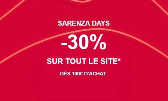 30% de remise immédiate sur Sarenza