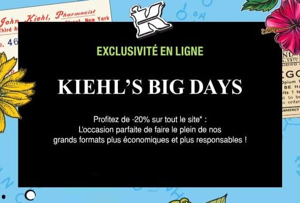 Kiehl’s Big Days : 20% sur tout le site pour les French Days