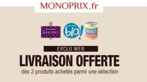 Livraison offerte si achat de 3 produits Monoprix