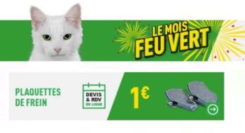 Opération plaquettes de frein Bosch ou Valeo à 1 euro chez Feu Vert