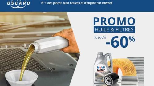 Promo huiles et filtres de vidanges sur Oscaro