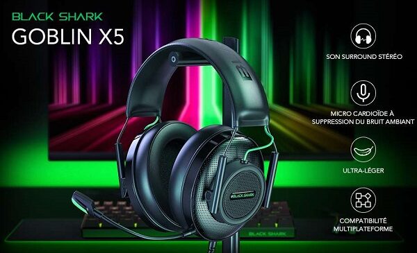 casque de gaming avec micro black shark goblin x5