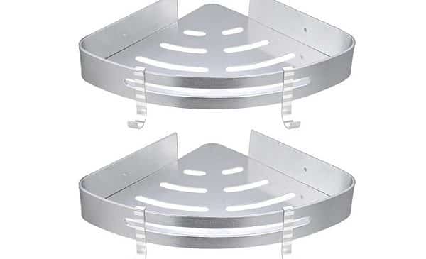 promotion lot de 2 étagères d’angle aluminium GOLDGE