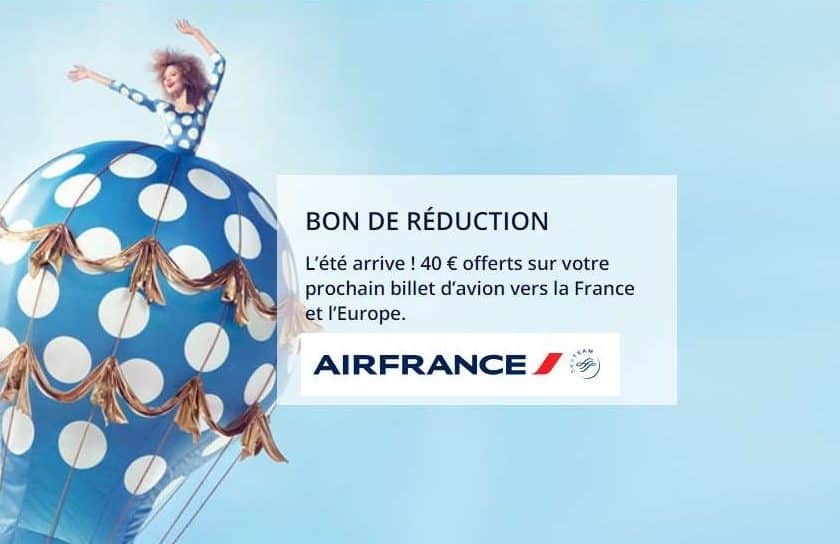 40€ de remise sur un billet d'avion Air France