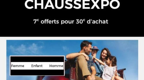 7€ de réduction sur ChaussExpo