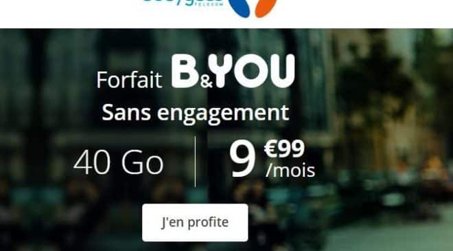 Abonnement 40Go B&YOU à 9,99€