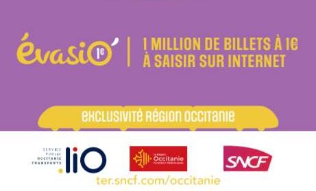 Billet de train TER région Occitanie à 1€ seulement