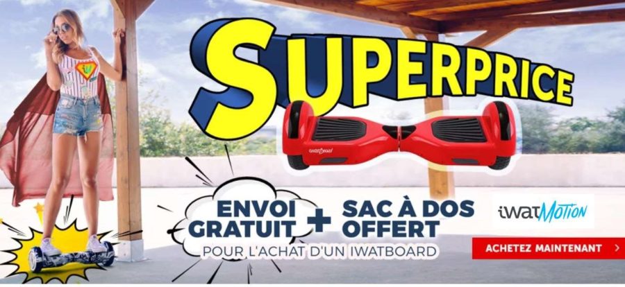 Bon plan achat hoverboard : sac à dos et livraison gratuite sur tous les Iwatboard (prix à partir de 64,99€)