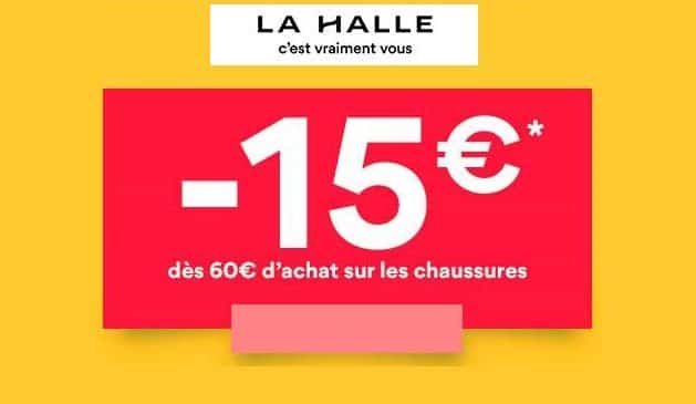 LA HALLE 15€ de remise sur les chaussures