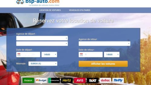 Location auto moins chère avec le comparateur BSP Auto 