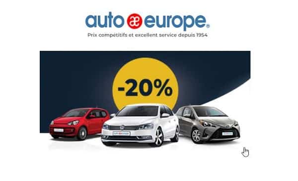 location de voiture moins chère avec jusqu’à 20% sur auto europe