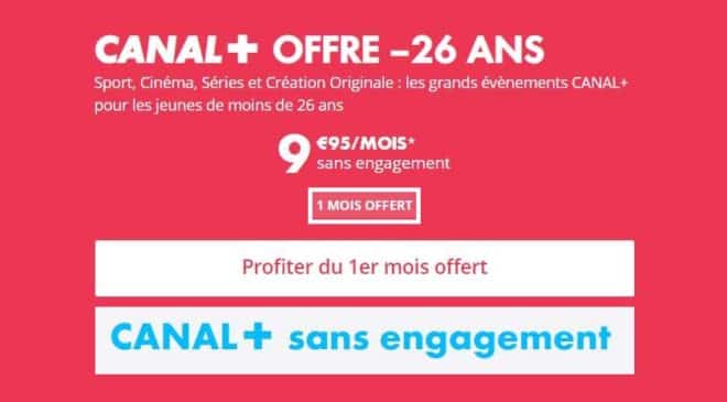 Offre Canal+ pour les moins 26 ans