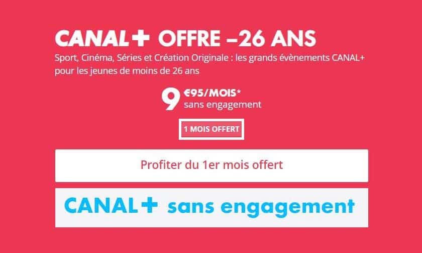 Offre Canal+ pour les moins 26 ans