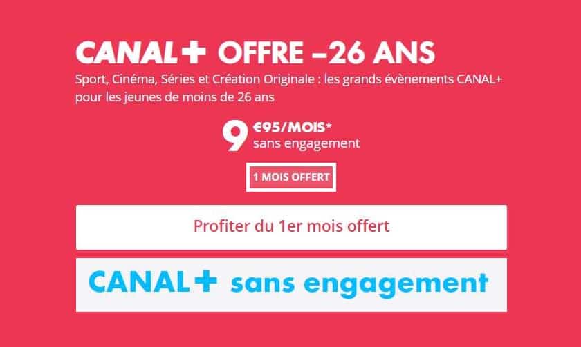 Offre Canal+ pour les moins 26 ans : 1 mois gratuit et seulement 9,95€/mois ensuite