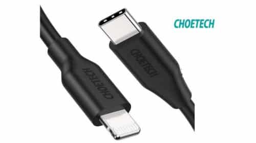 câble USB Lightning vers USB C Choetech 2 mètres