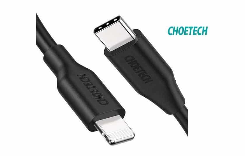 câble USB Lightning vers USB C Choetech 2 mètres