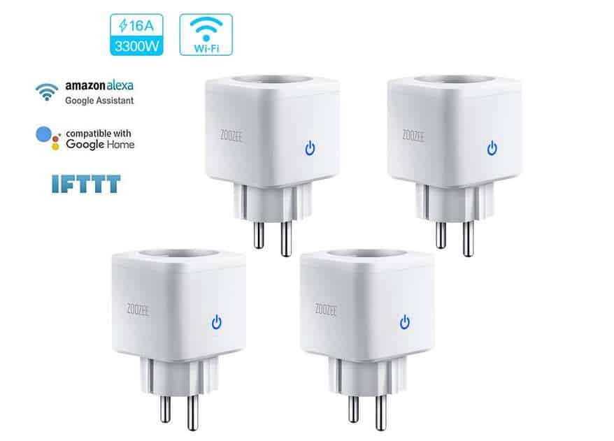 Bonne affaire : 29,99€ le lot de 4 prises connectées Zoozee (compatibles commande vocale Alexa et Google Home) port inclus