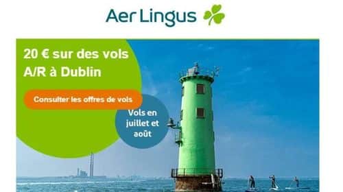 remise sur votre billet d’avion Aer Lingus vers l’Ireland cet été