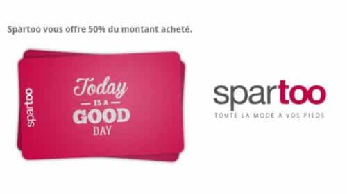 1 chèque cadeau Spartoo acheté = 50% de sa valeur offerte