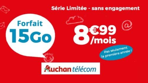 15Go sur le Forfait Auchan Telecom à seulement 8,99€