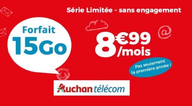 15Go sur le Forfait Auchan Telecom à seulement 8,99€
