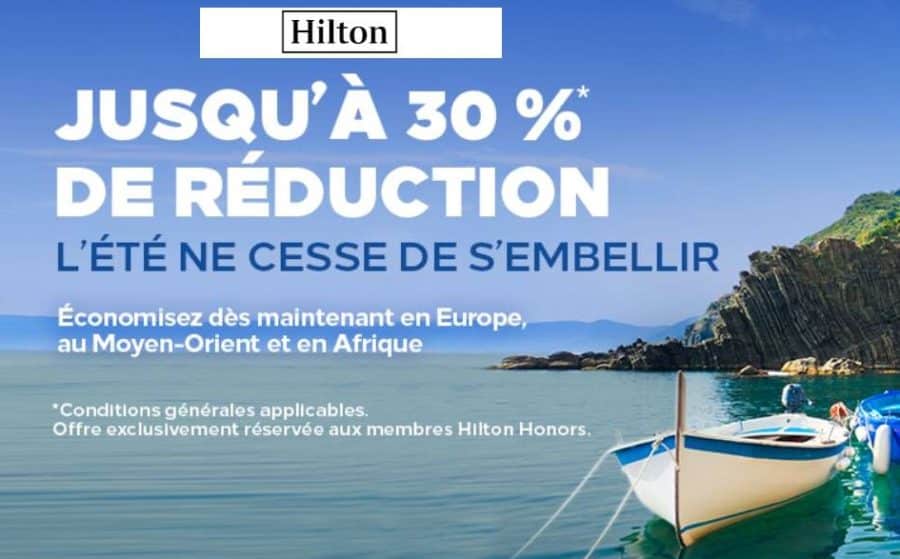 Promotions Hotels Hilton : jusqu’à -30 % sur vos nuits cet été (Europe, Moyen Orient et Afrique)