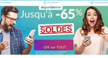 Smartphones, tablettes… reconditionnés à neuf garantie encore moins chers avec les soldes Asgoodasnew + 20€ de remise