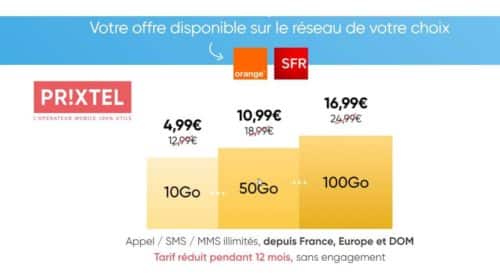 Série spécial Prixtel forfait 10Go ou 50Go en illimité sans engagement