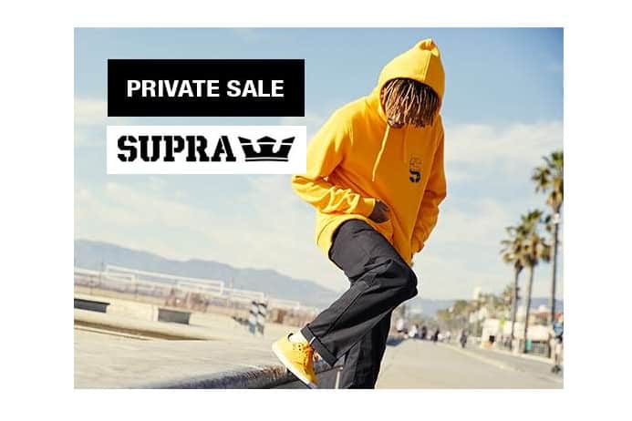 Vente Privée de pré-soldes Supra = 40% de remise sur tout (même promo)